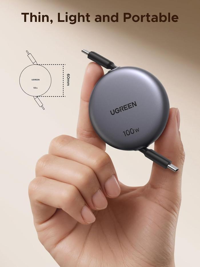 Ugreen Kabel Data USB-C to C 5A 100W Cable Retractable Fast Charging PD PPS SFC
