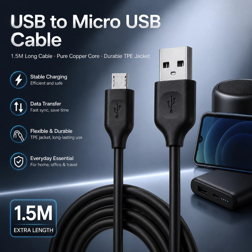 OnPrime Kabel Data Micro USB 1.5M 2A 18W Fast Charge Stone Series 43191
