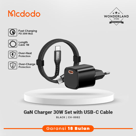 Mcdodo GaN Charger Set 30W for iPhone PD SFC Super Fast Charging USB-C to C