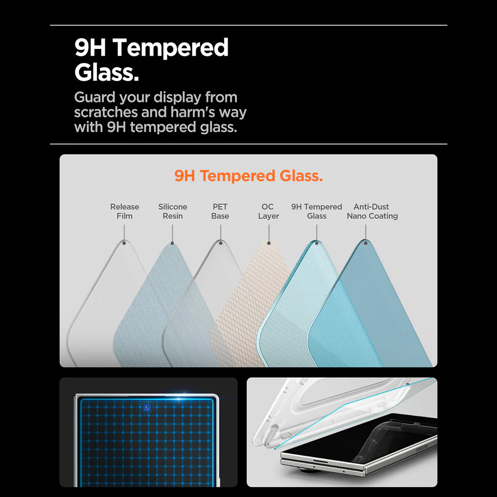 Spigen Tempered Glass Samsung Galaxy Z Fold 7 Glass tR EZ Fit Pro HD 9H Clear Anti Gores Scratch