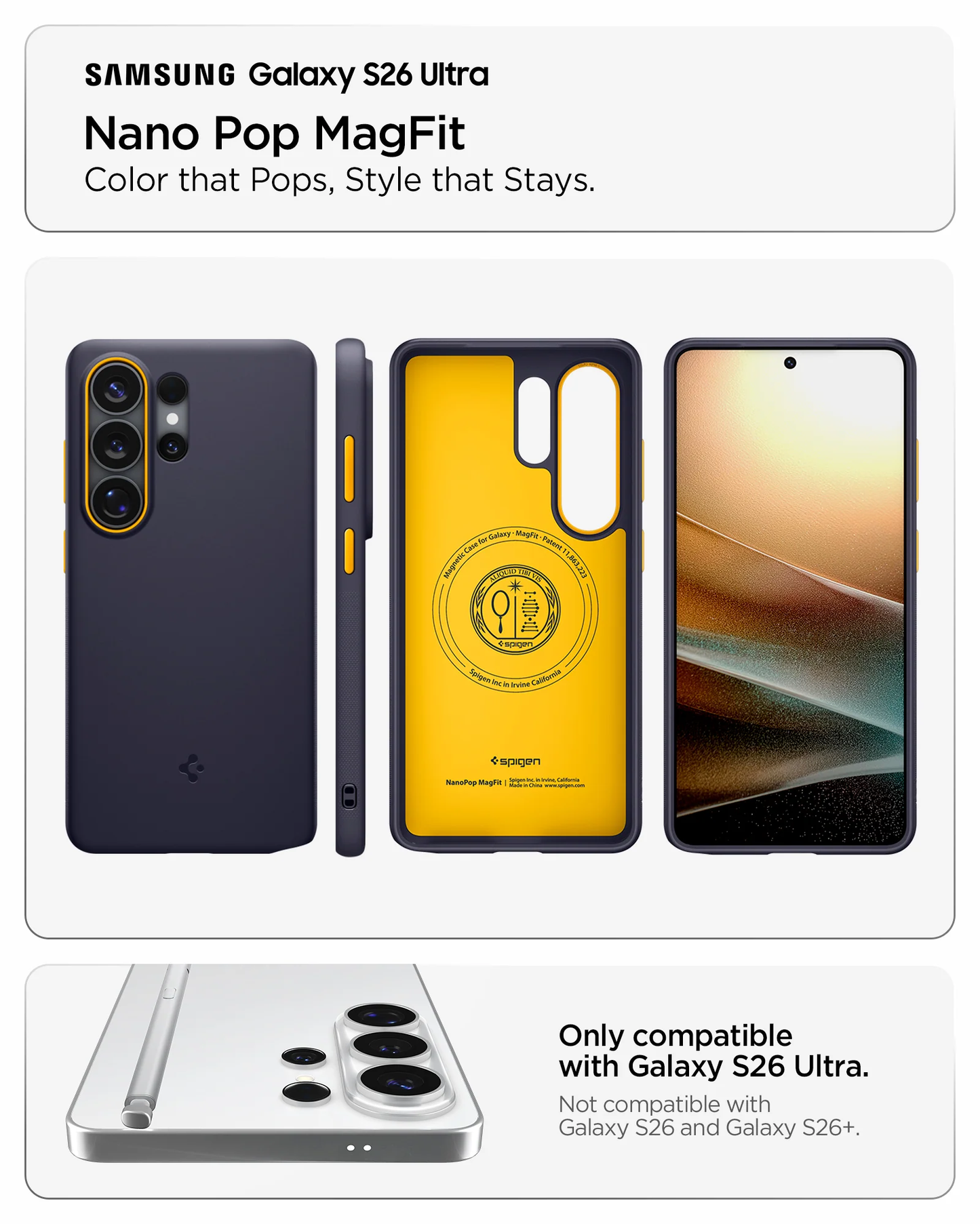 SpigenCase For Samsung Galaxy S26 Ultra Nano Pop Magfit Silicone Anti Shock Crack Slim Hybrid Casing