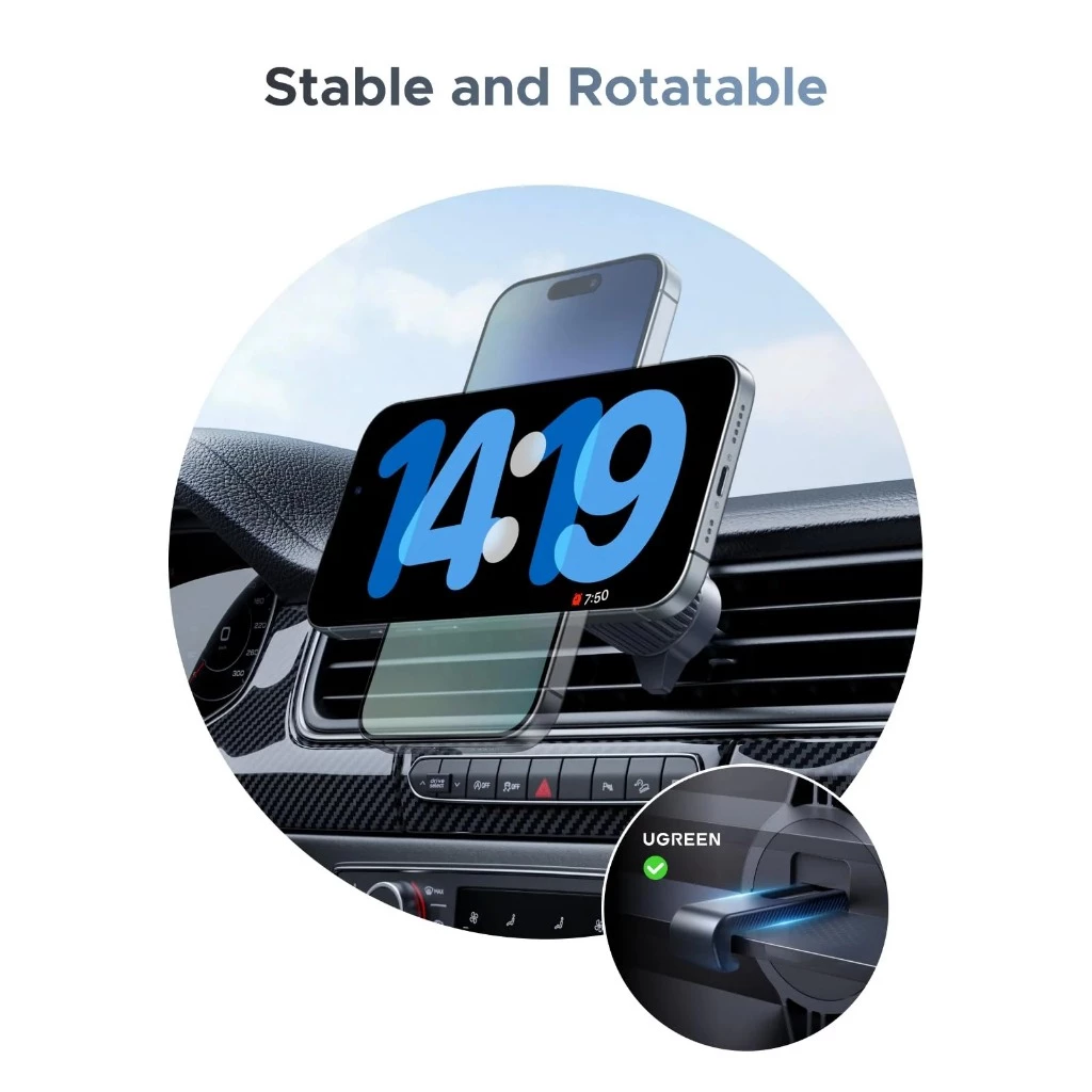 Ugreen Car Wireless Charger MagFlow Magnetic Qi2 Wireless Fast Charging 25W 55967