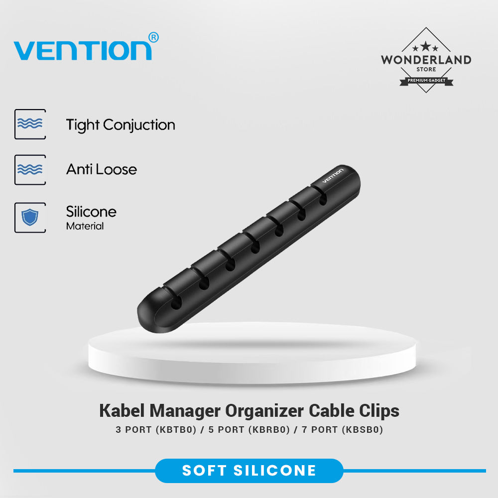 Vention Kabel Manager Organizer Cable Clips Holder For Dekstop 3 / 5 / 7 Line Ports