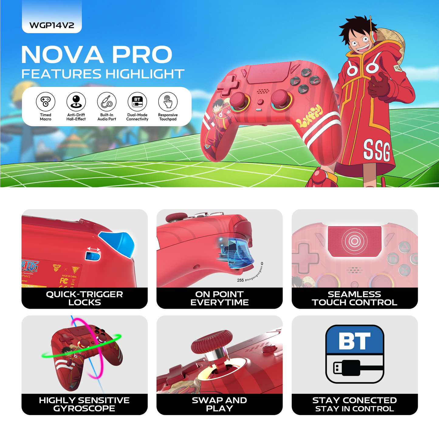 Fantech x One Piece Gamepad EOS Pro WGP15V2A Gamepad Limited Edition