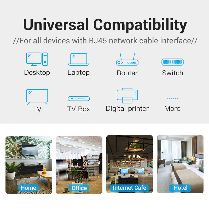 Vention Cable LAN RJ45 Cat 6.UTP Patch Gigabit Ethernet 10M 15M 20M 25M 30M 40M IBE