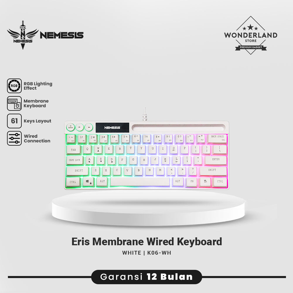 NYK Nemesis Eris K06 Keyboard Gaming 61% Wired Membrane With Holder K-06