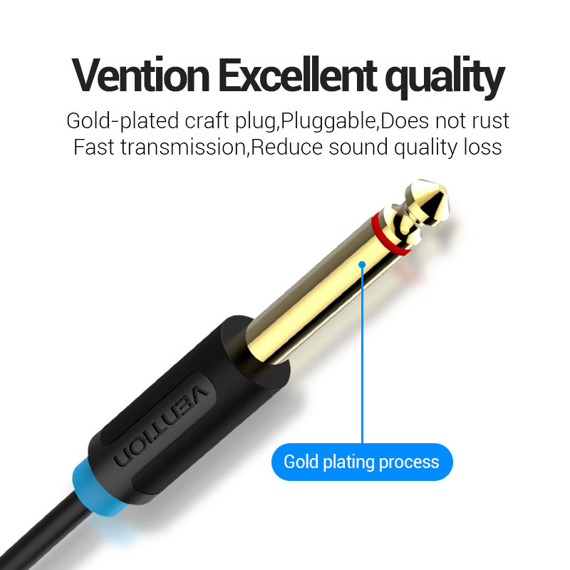 Vention Kabel AUX Splitter 3.5mm Male to Dual 6.5mm Male Jack Audio Cable 1M 2M 3M 5M - BAC