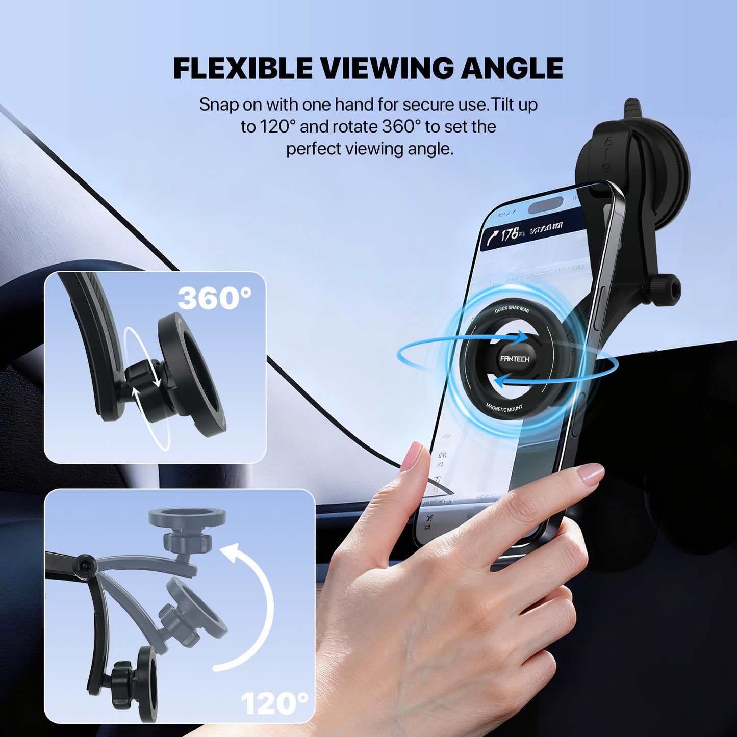 Fantech Car Phone Holder Magnetic Mount 360° Universal Rotation FCH02