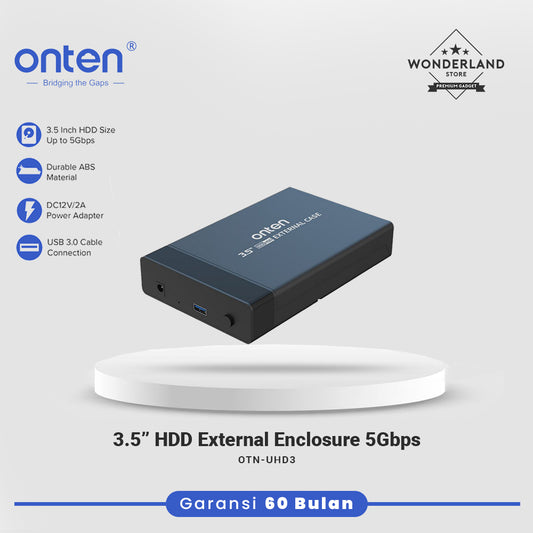 Onten External Casing 3.5 HDD SATA V.3.0 5Gbps For HDD/SSD Enclosure OTN-UHD3