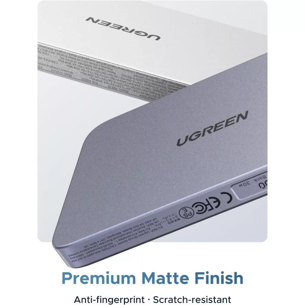 Ugreen Magflow Powerbank Qi2 15W + 30W Built in USB-C Cable PD PPS SFC