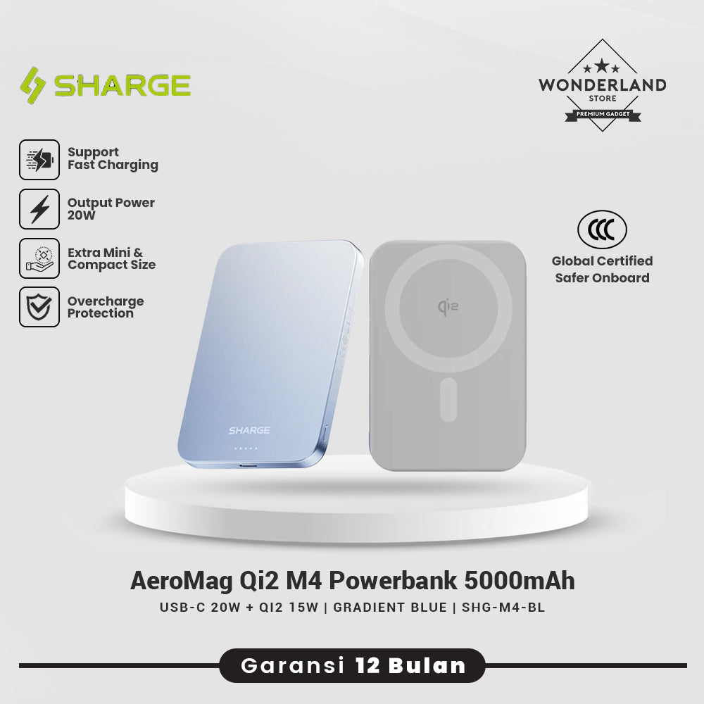 Sharge CCC Powerbank Magsafe AeroMag M4 Qi2 5000mAh 10000mAh Qi2 15W PD 20W