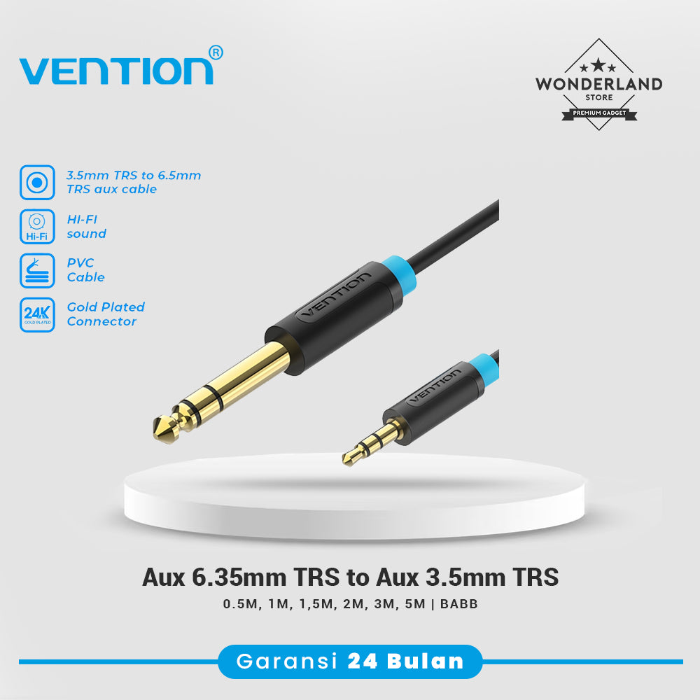 Vention Kabel AUX 6.35mm to Jack Audio 3.5mm TRS Cable - BAB