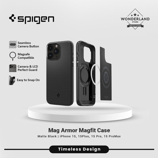 Spigen Case For iPhone 15 Pro Max Plus Mag Armor Magfit MagSafe Matte Shockproof ORIGINAL