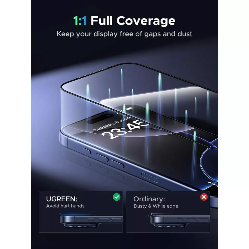 Ugreen Tempered Glass Anti Reflective Clear Anti Spy Privacy for iPhone 17 Pro 17 ProMax