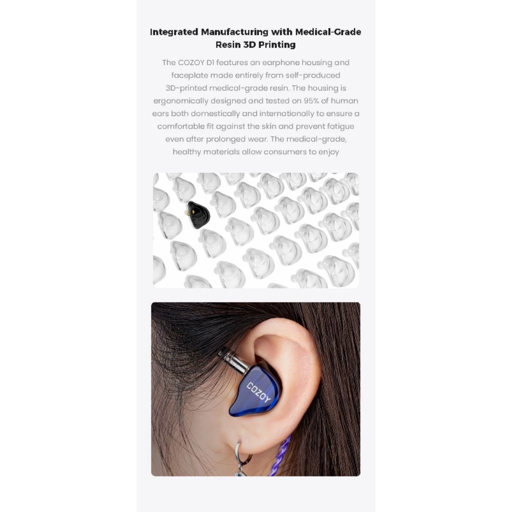 Cozoy D1 IEM New Batch 10mm Dual Cavity Dynamic Driver In Ear Monitor IEM Earphone