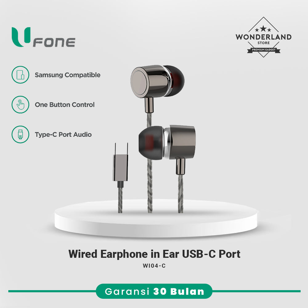 U1me x Ufone Wired Earphone In Ear Jack 3.5 / USB-C Stereo Headset Bass Boost WI03 WI04-C