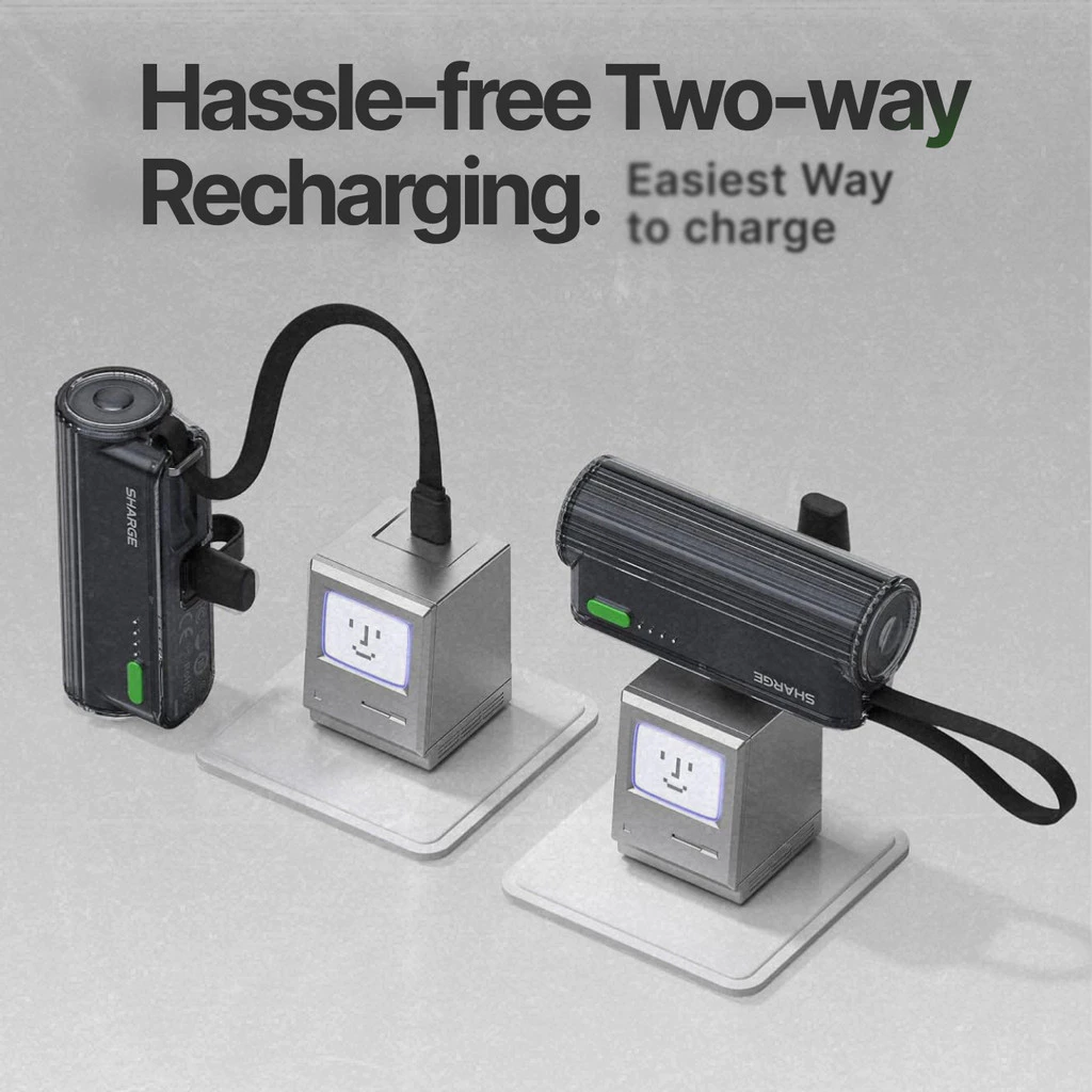Sharge Powerbank Flow Mini 2 Duo 5000mAh Built-in USB-C + Lightning PD 22.5W Fast Charging