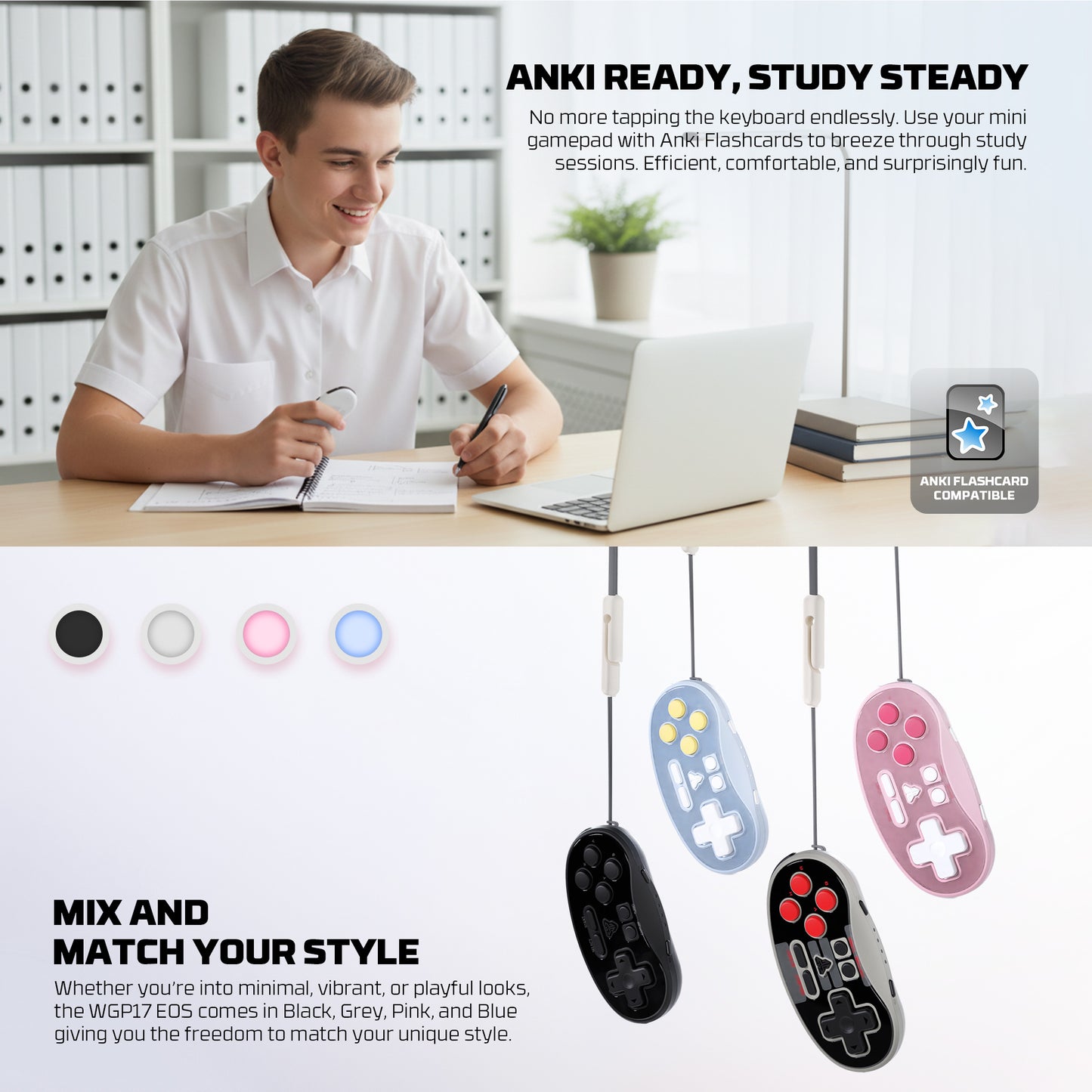 Fantech WGP17 / WGP-17 EOS Mini Pocket Size Mini Wireless Gamepad Joystick Portable