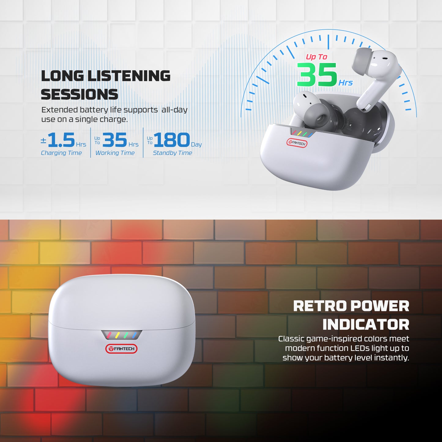 Fantech Mithril ANC TX4 TWS Bluetooth 5.4 Gaming Low Latency Bass Maxfit Edition