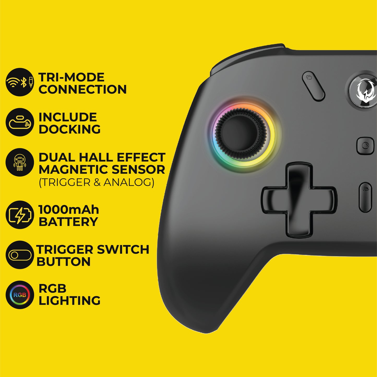 Sades Ryunix G90 Gamepad Hall Effect Tri Mode Gaming Controller