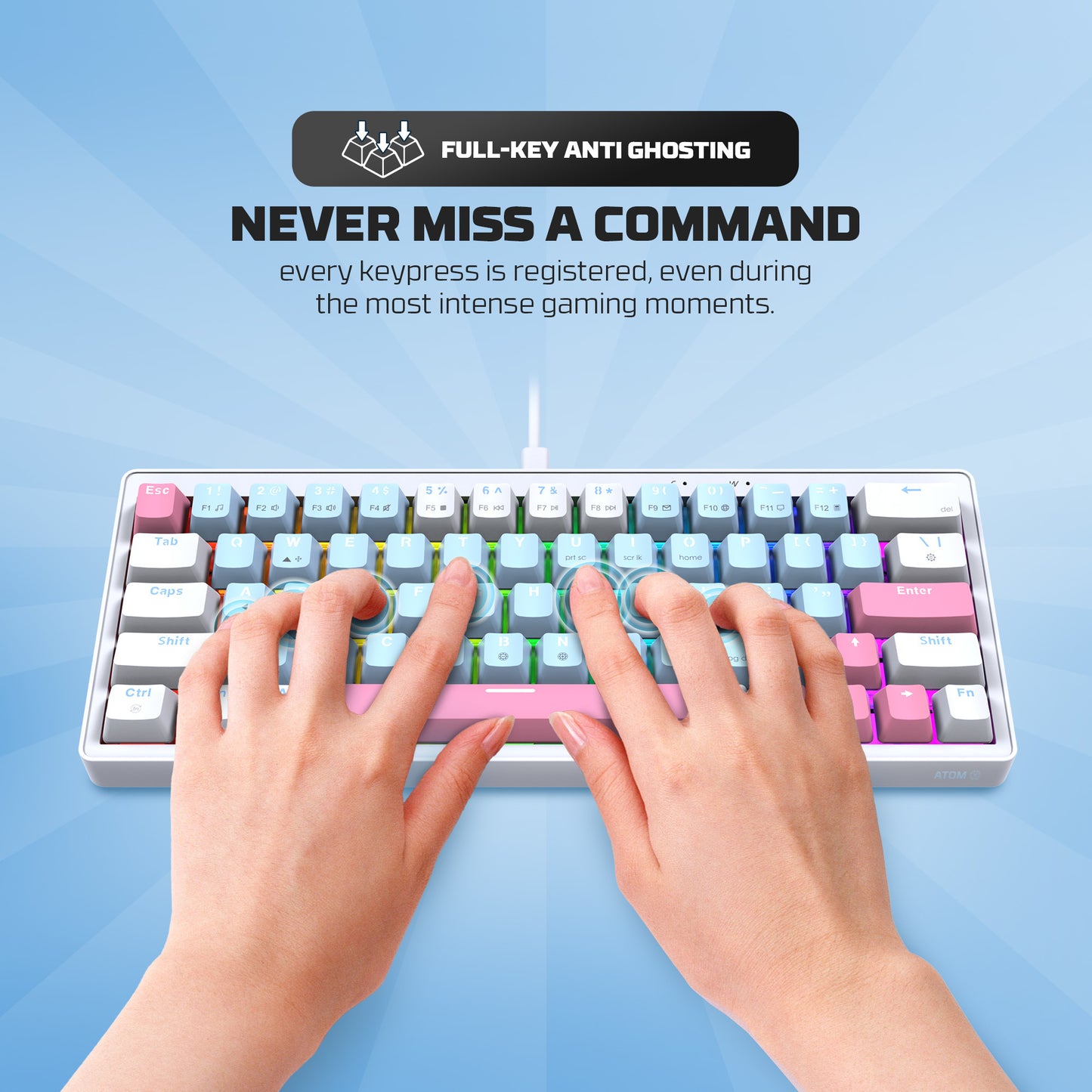 Fantech Atom X63 / X83 MK611 MK612 Wired Mechanical Gaming Keyboard Ame Edition