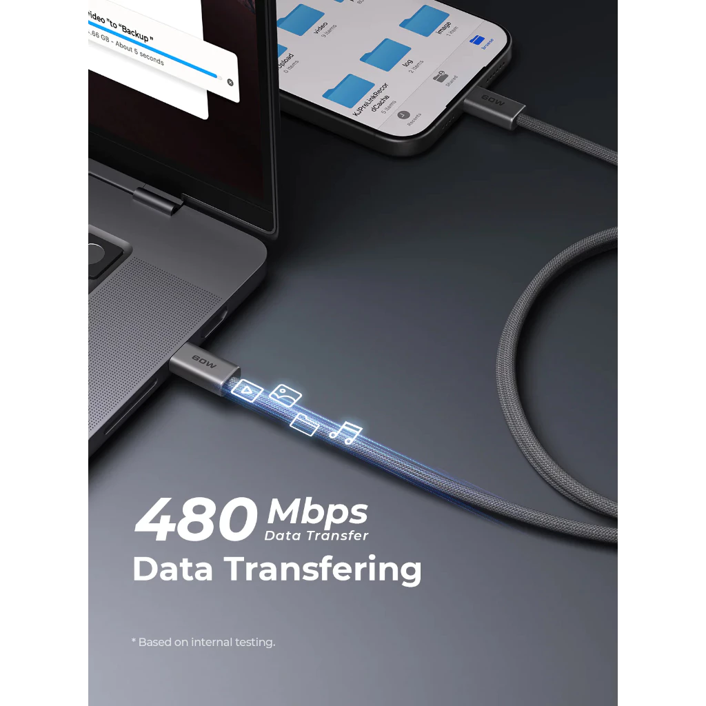 Aukey Circle Blink Kabel Charger USB-C to USB-C 240W Fast Charging Nylon Braided