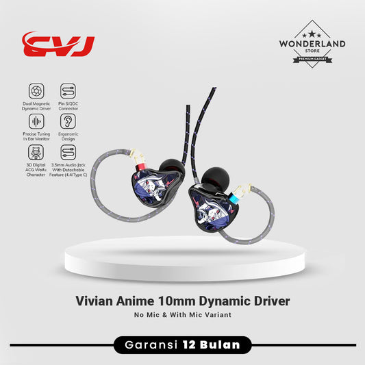 CVJ Vivian Anime Standard 10mm Dynamic Driver In Ear Monitor Earphone With Detachable Jack Audio