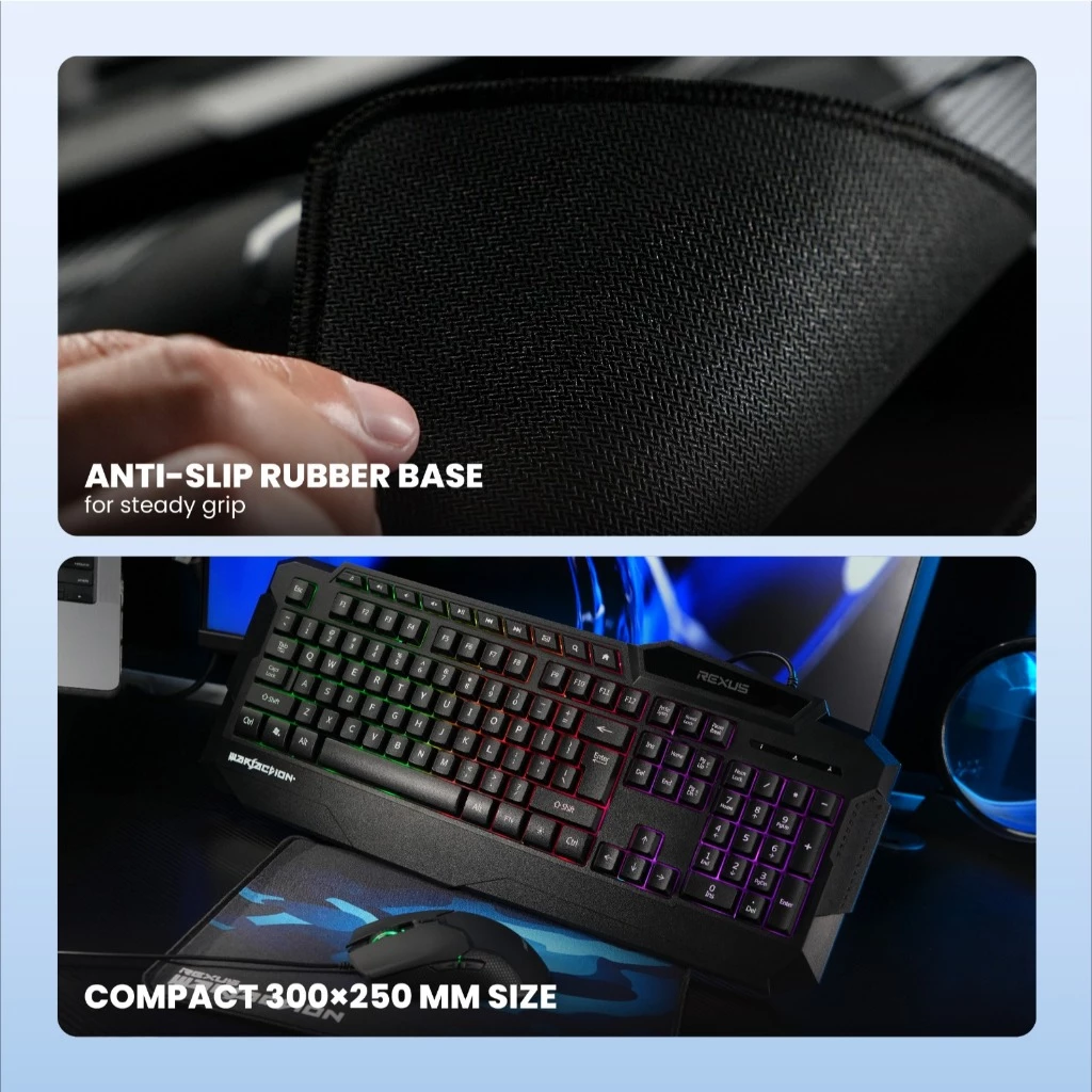 Rexus Warfaction VR1 Keyboard Mouse Gaming Combo - Free Gaming Mousepad VR1 V2