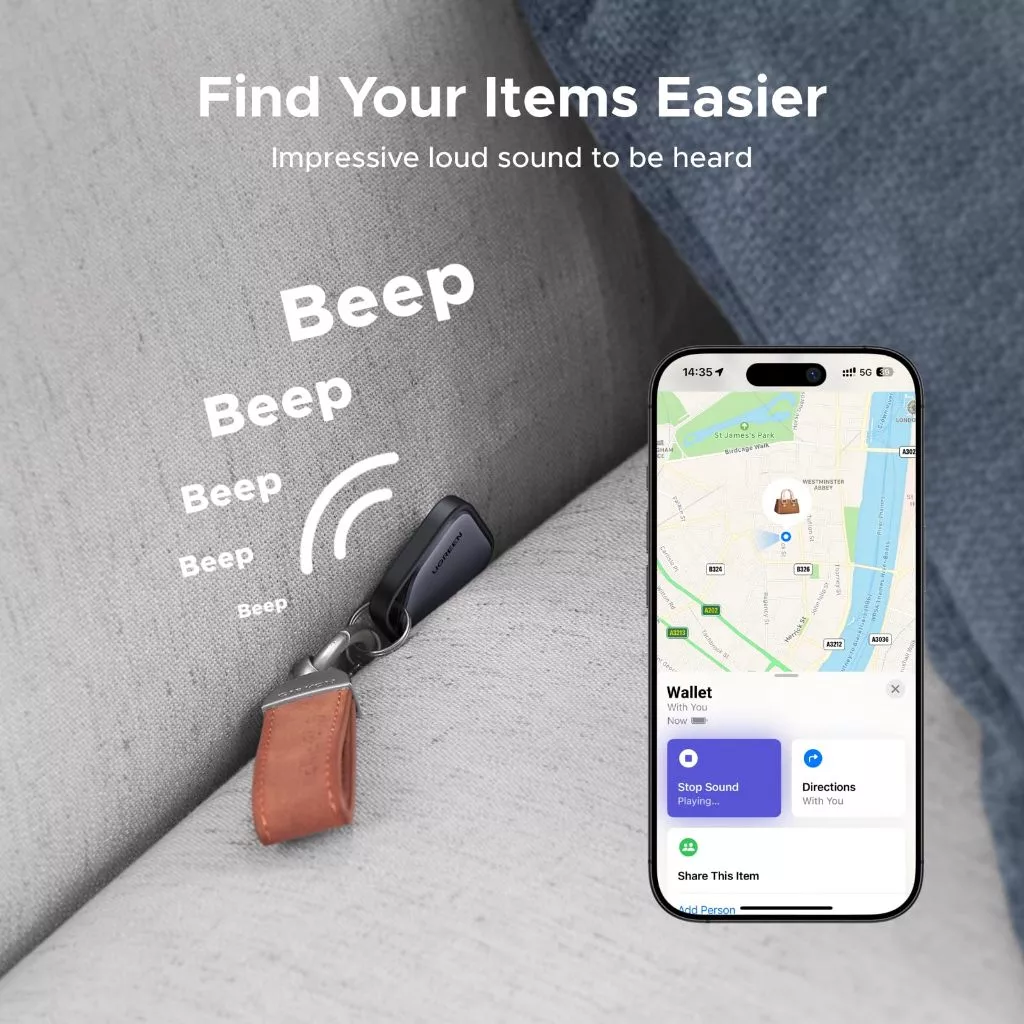 Ugreen Smart Air Tag Bluetooth iOS Tracker Keys Finder Pro Locator Alat Pelacak Lokasi GPS 75646