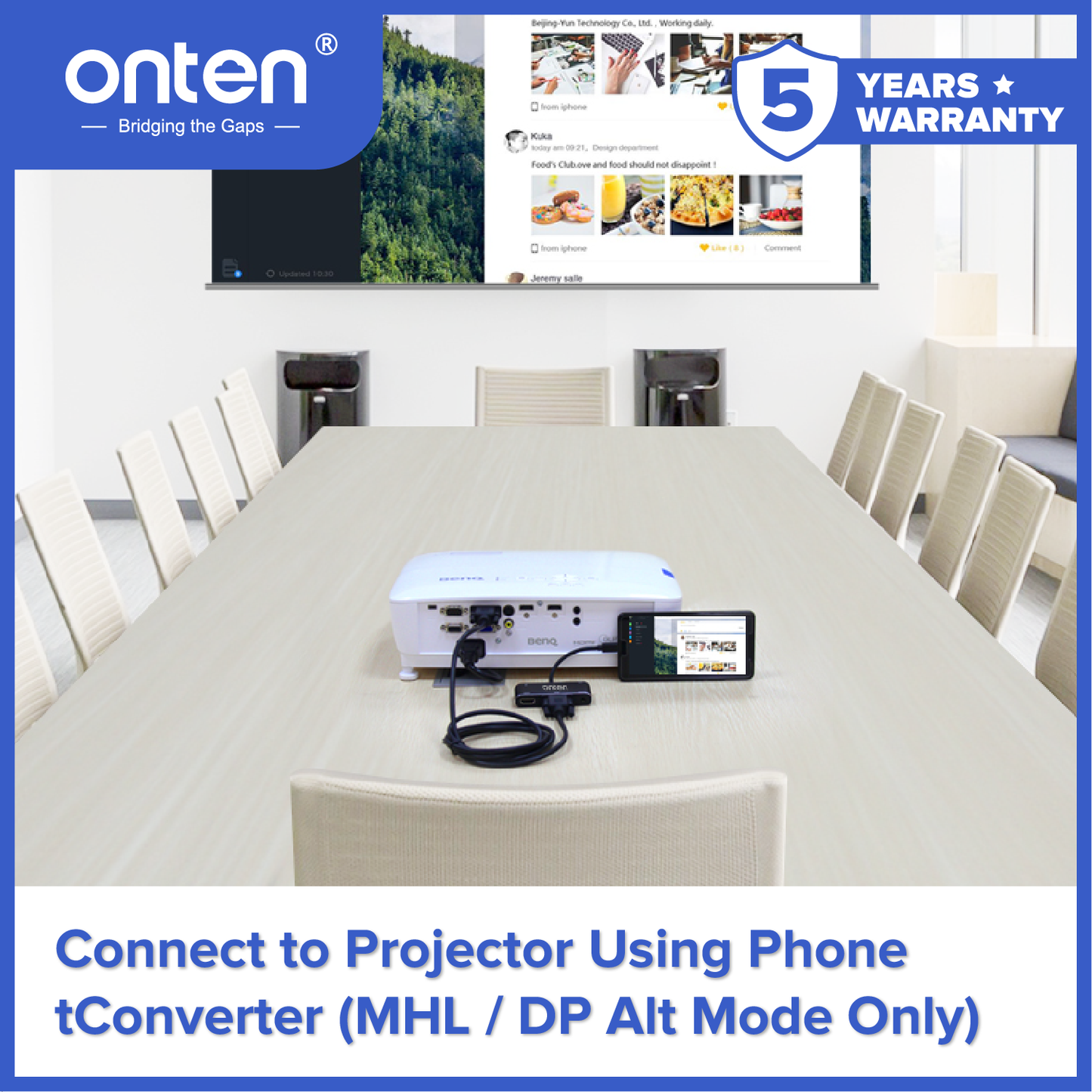 Onten Adapter USB-C 4in1 to HDMI 4K @60Hz VGA 1080P Audio PD USB HUB OTN-9573S