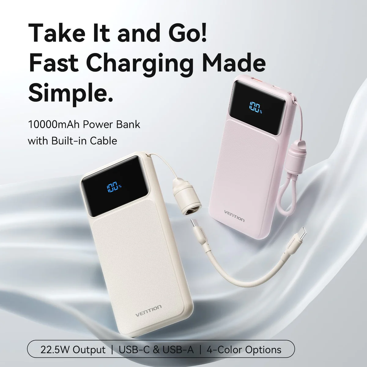 Vention CCC Powerbank Velo Series 22.5W USB-C+USB-A 10000mAh 20000mAh XGY-39 XGY-40
