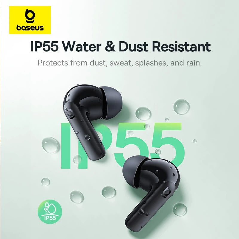 Baseus BP1 NC TWS Active Noise Cancelling -43dB 4 Mic ENC with IP55 & 41H Playtime and Bluetooth 6.0