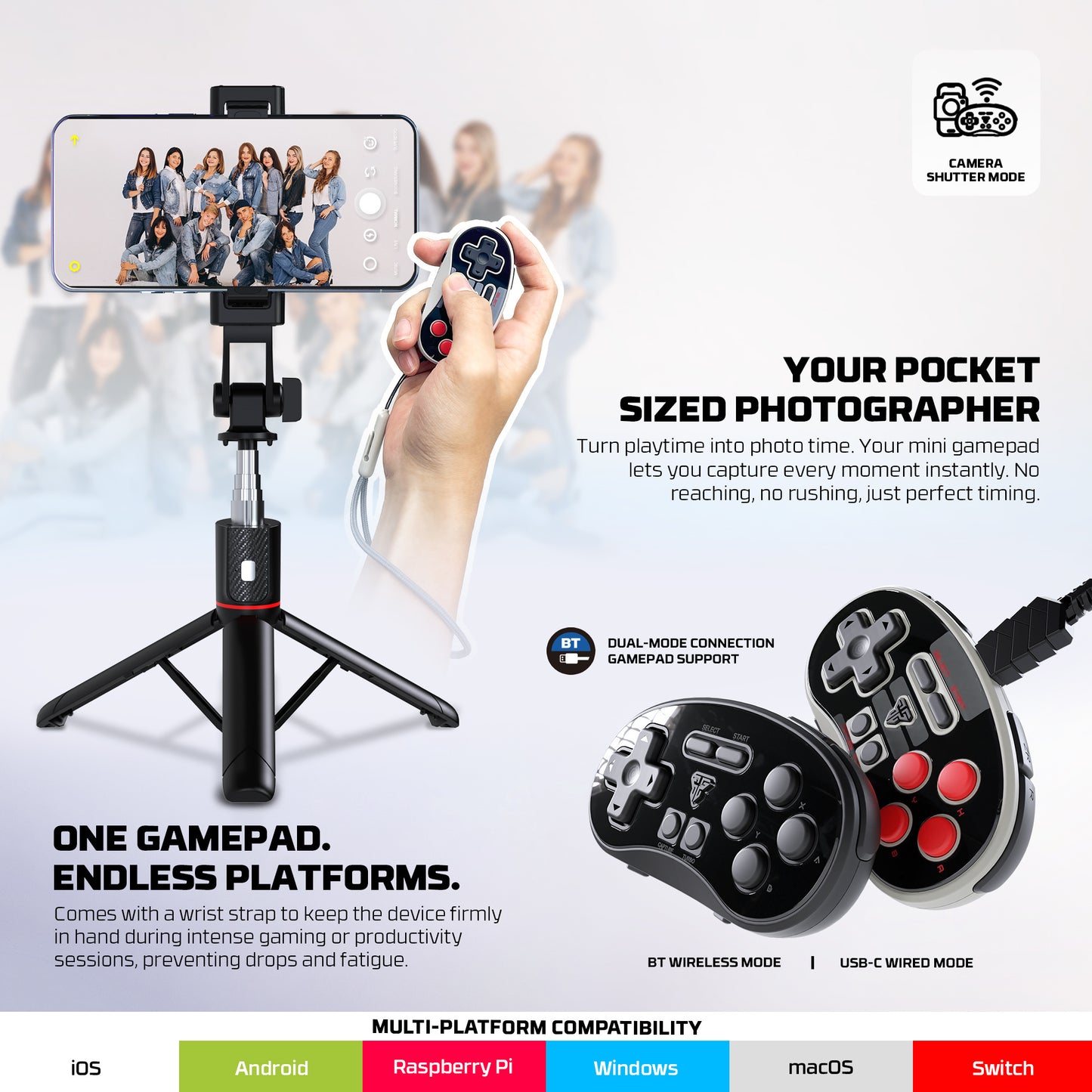 Fantech WGP17 / WGP-17 EOS Mini Pocket Size Mini Wireless Gamepad Joystick Portable