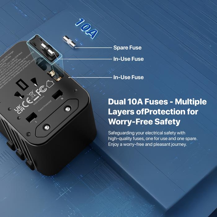 KIIP C27T Universal Travel Adapter GaN Charger EU/US/US/JP/AU PD PPS 25W