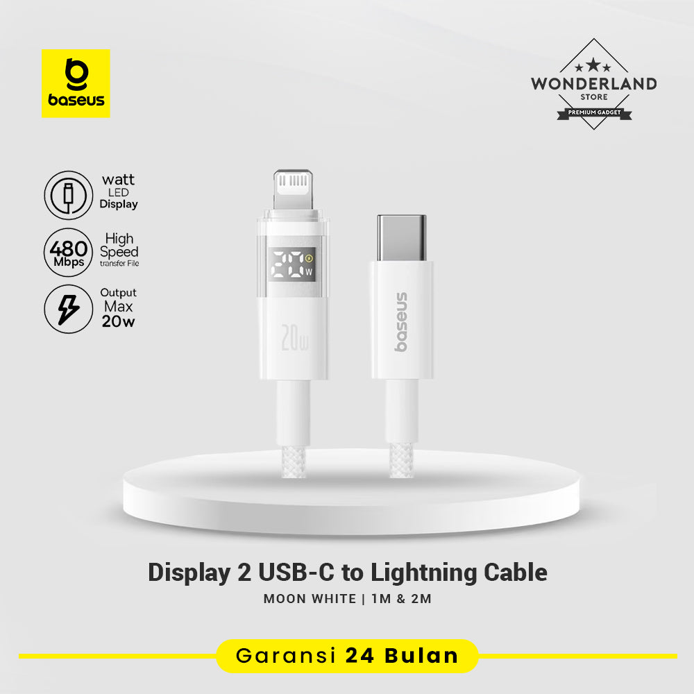 Baseus Display 2 Kabel Data USB-C to Lightning 20W Nylon Braided Fast Charging