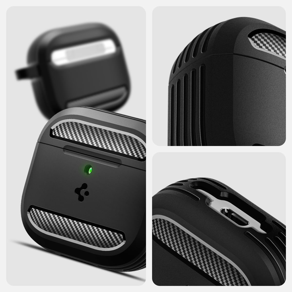 Spigen Case AirPods Gen 4 Spigen Rugged Armor Carbon Anti Shock Case Airpods 4