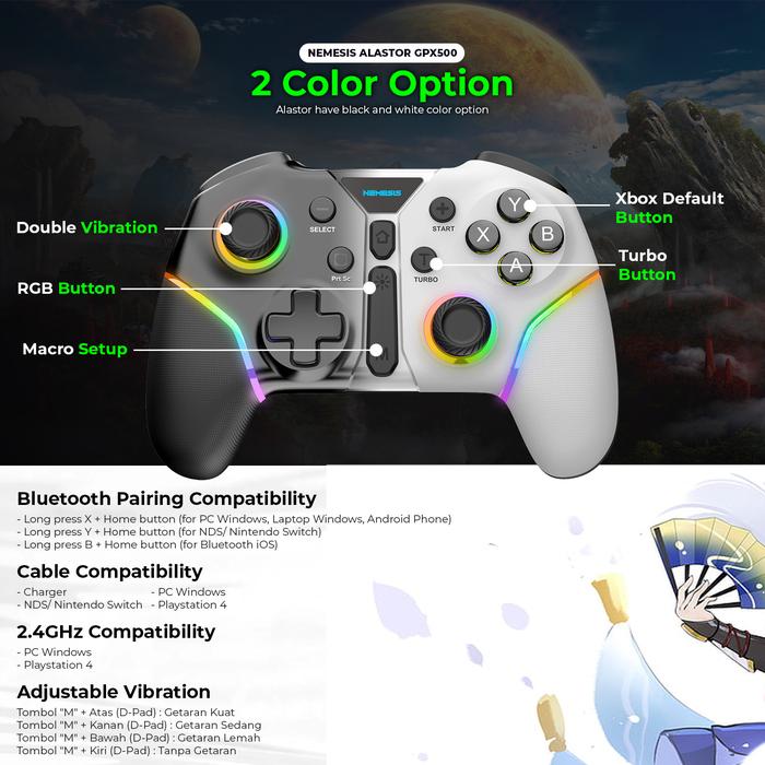 NYK Nemesis Alastor GPX500 Gamepad 3in1 Connection Mechanical RGB with Hall Effect GX500