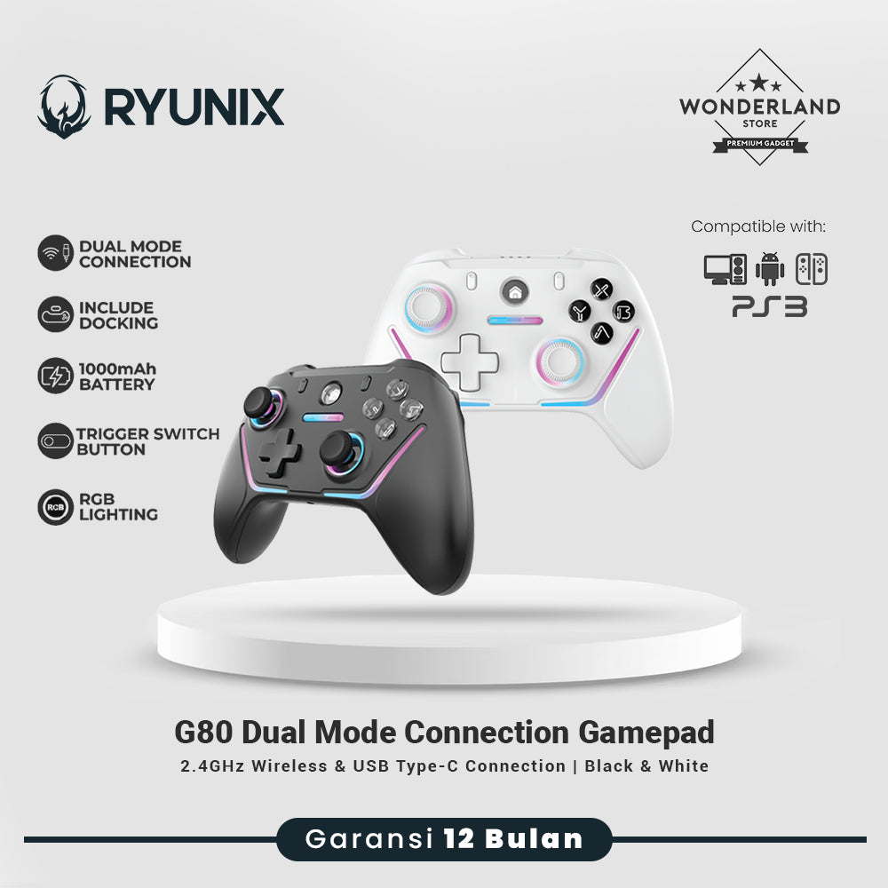 Sades Ryunix G80 Gamepad Hall Effect Dual Mode Gaming Controller Dual Motor Vibration