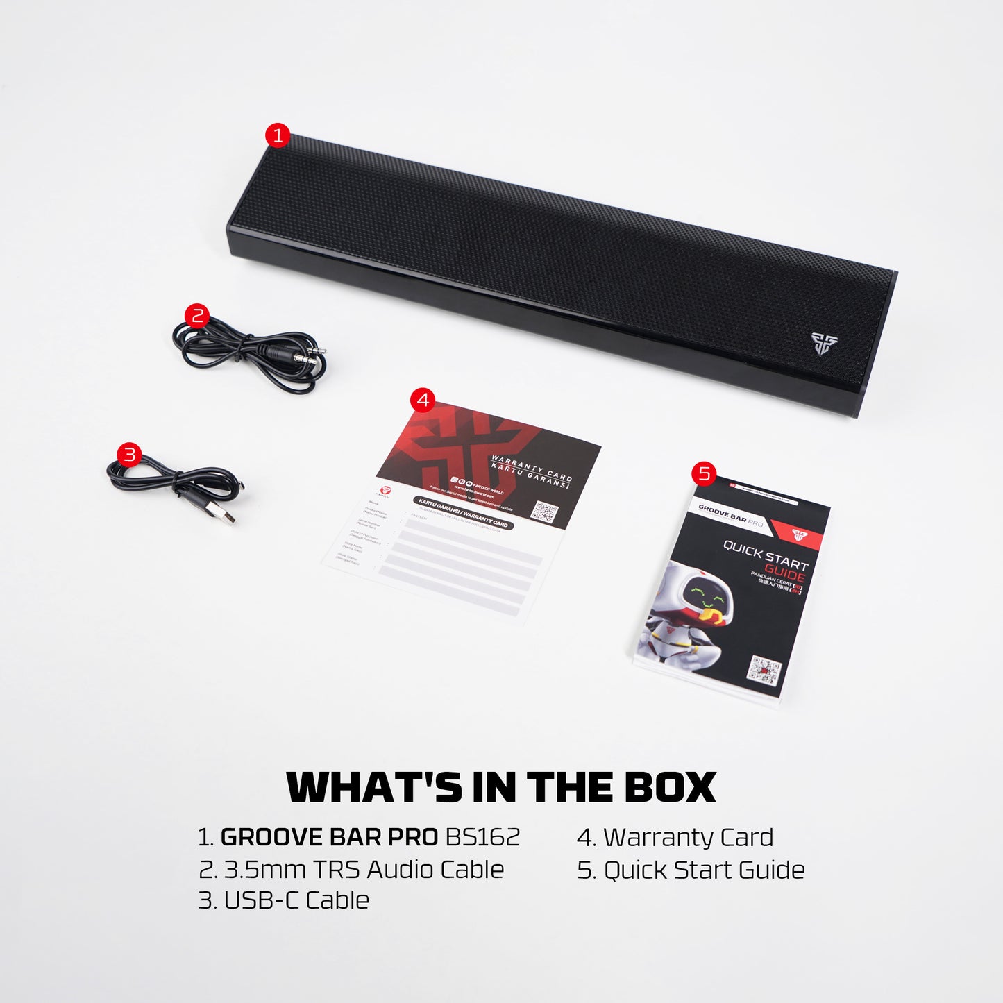 Fantech Groove Bar BS162 / BS-162 Speaker Wireless Gaming Bluetooth RGB Minimalist Portable Super Bass