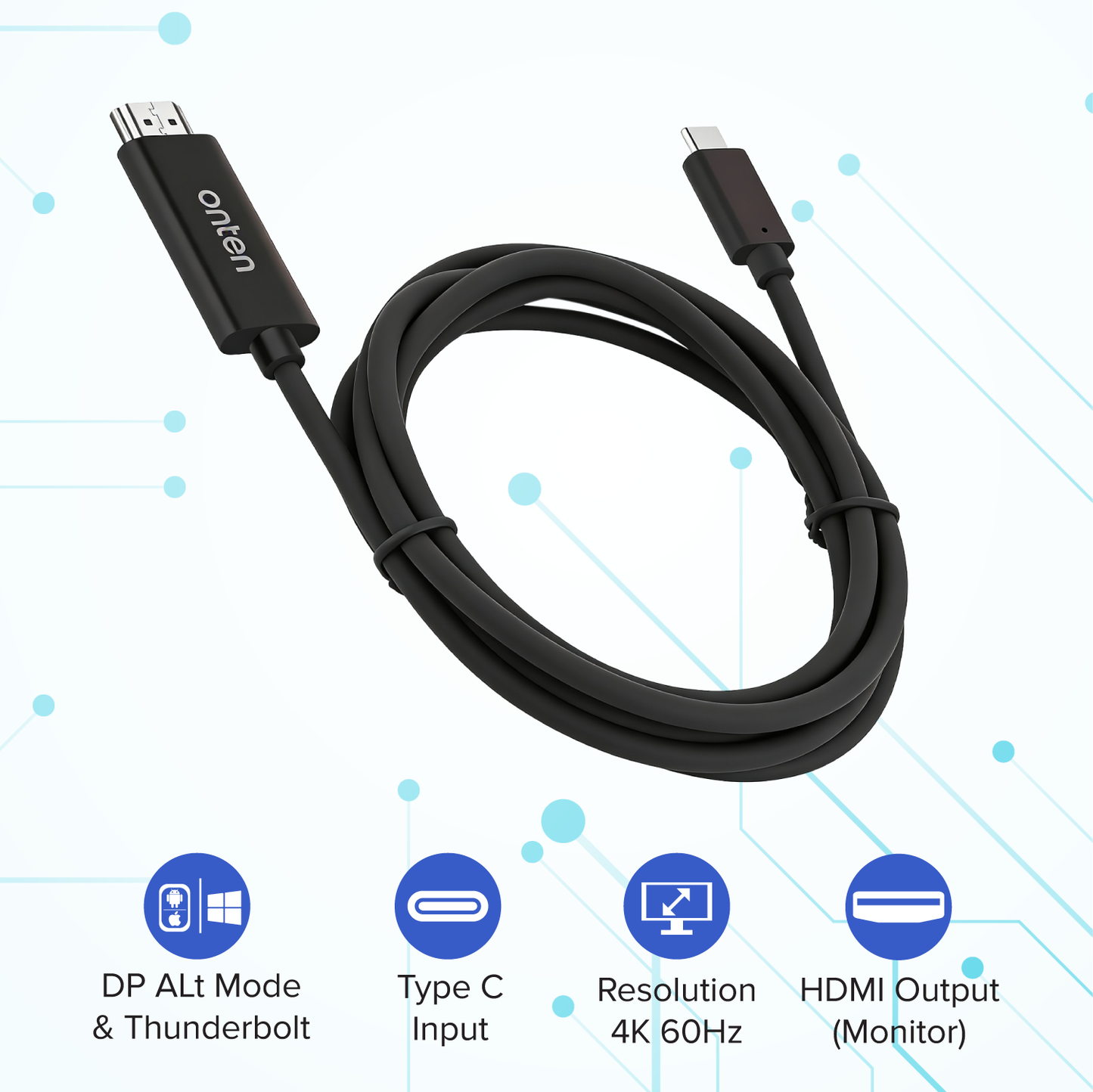 Onten Kabel DP TO DP Display Port 1.4 8K @60Hz Ultra High Speed Multi Device OTN-DP122