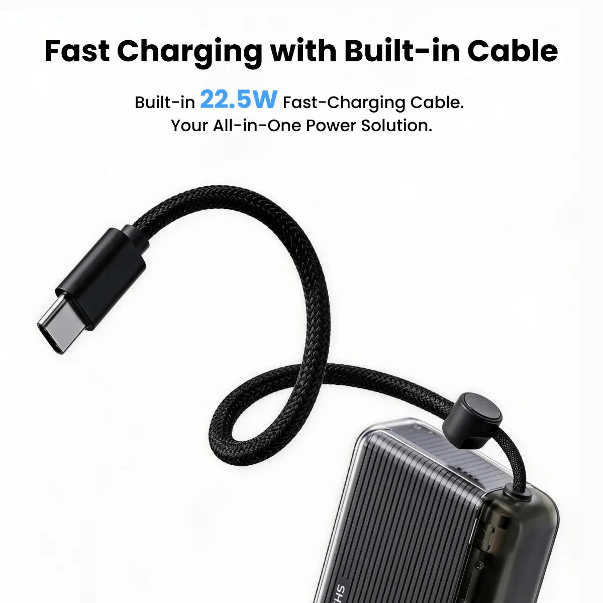 Sharge Flow 2 Powerbank 22.5W 10000mAh PD Built in Cable Fast Charging