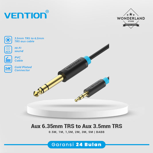 Vention Kabel AUX 6.35mm to Jack Audio 3.5mm TRS Cable - BAB