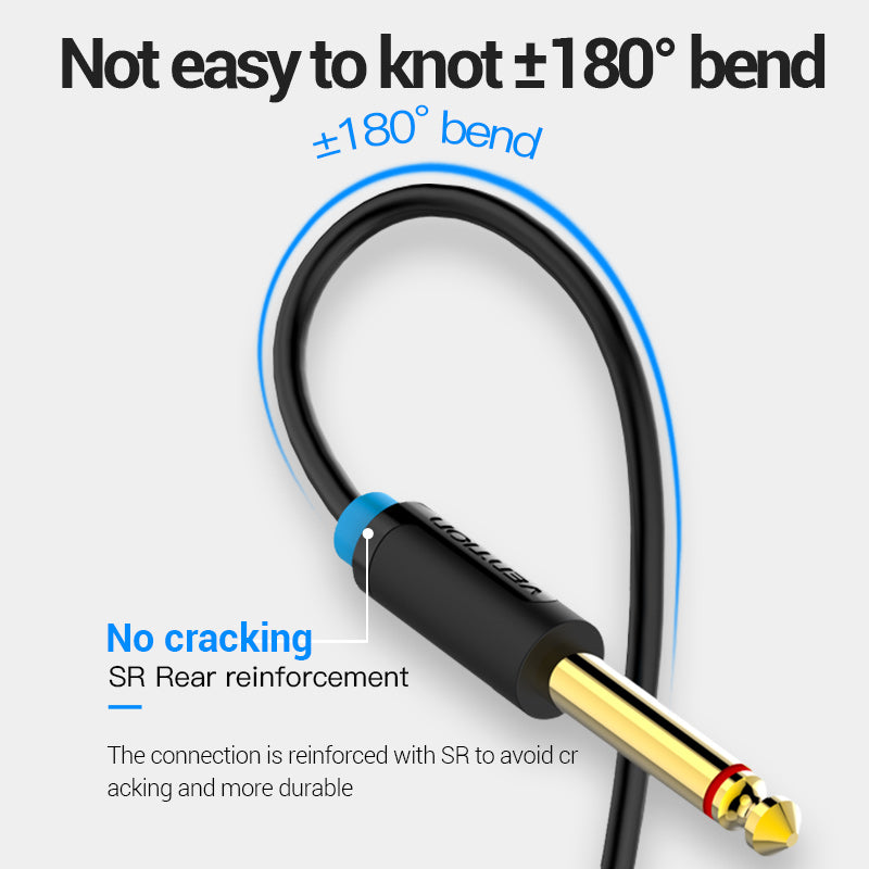 Vention Kabel AUX Splitter 3.5mm Male to Dual 6.5mm Male Jack Audio Cable 1M 2M 3M 5M - BAC