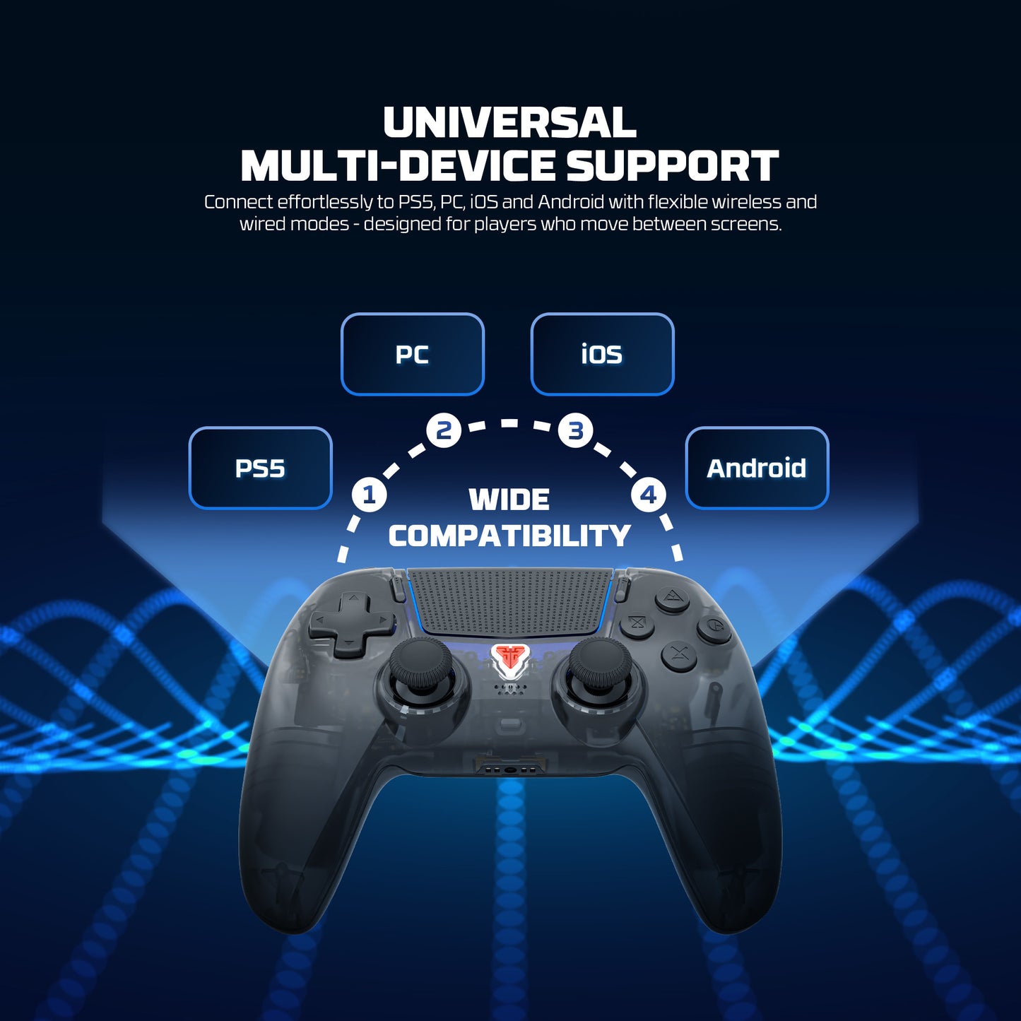 Fantech NOVA II D WGP16D Gamepad Stick PS5 Wireless Controller Hall Effect Multi Platform Bluetooth PS5 PC