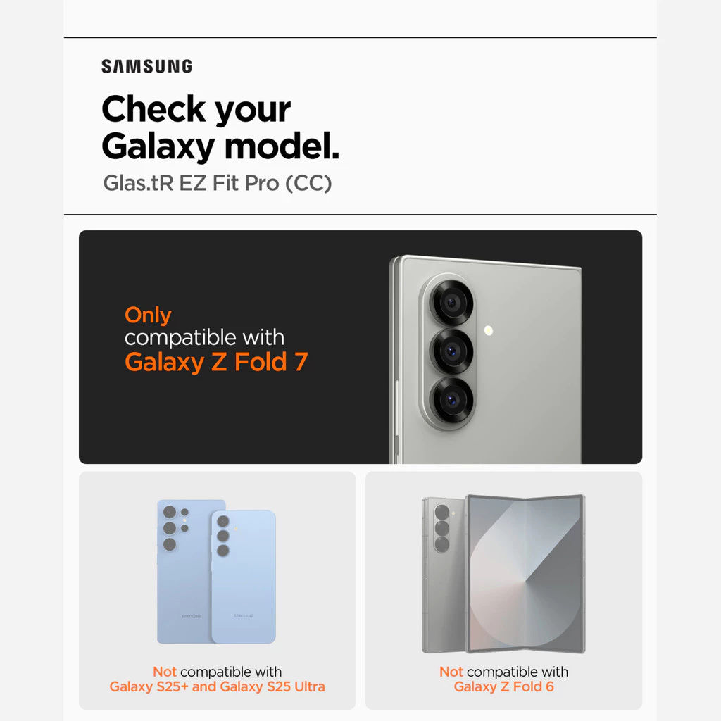 Spigen Tempered Glass Samsung Galaxy Z Fold 7 Glass tR EZ Fit Pro HD 9H Clear Anti Gores Scratch