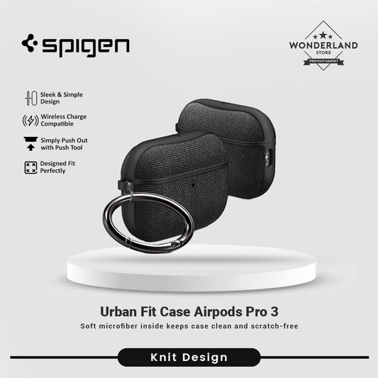 Spigen Case For AirPods Pro 3 Spigen Urban Fit Hard Cover Fabric Hook Anti Crack Slim Casing