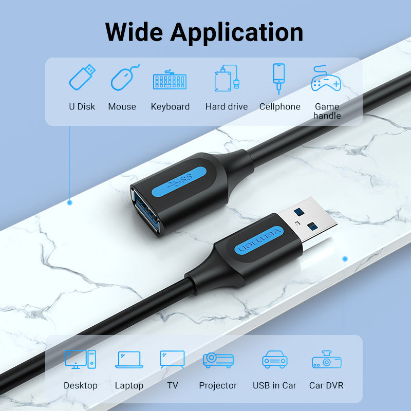 Vention Kabel USB A 3.0 Extension Cable 5Gbps Male to Female