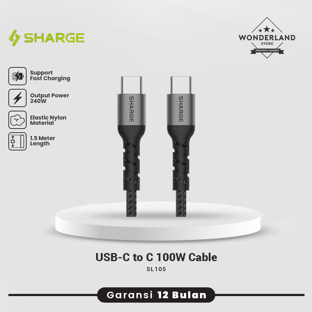 Sharge Kabel USB-C to C 240W PD3.1 PPS PPS2.0 SFC Nylon Braided