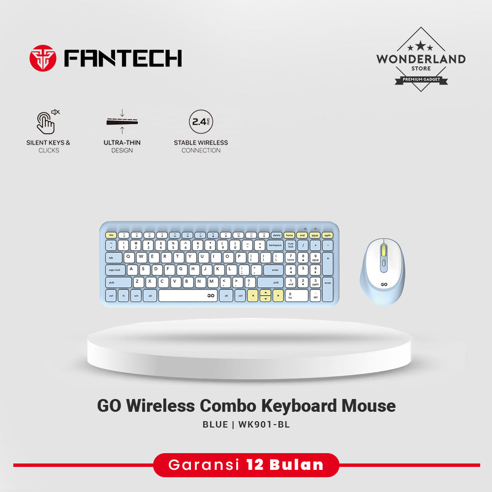 Fantech GO WK901 Combo Keyboard + Mouse Office 2.4GHz Wireless Silent 99 Keys & Clicks