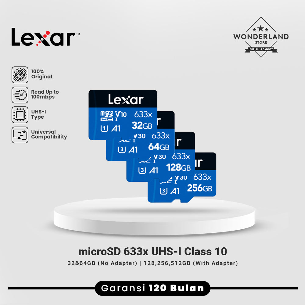 Lexar Microsd 633x 32GB / 64GB /128GB / 256GB High Performance Up to 100MB/s